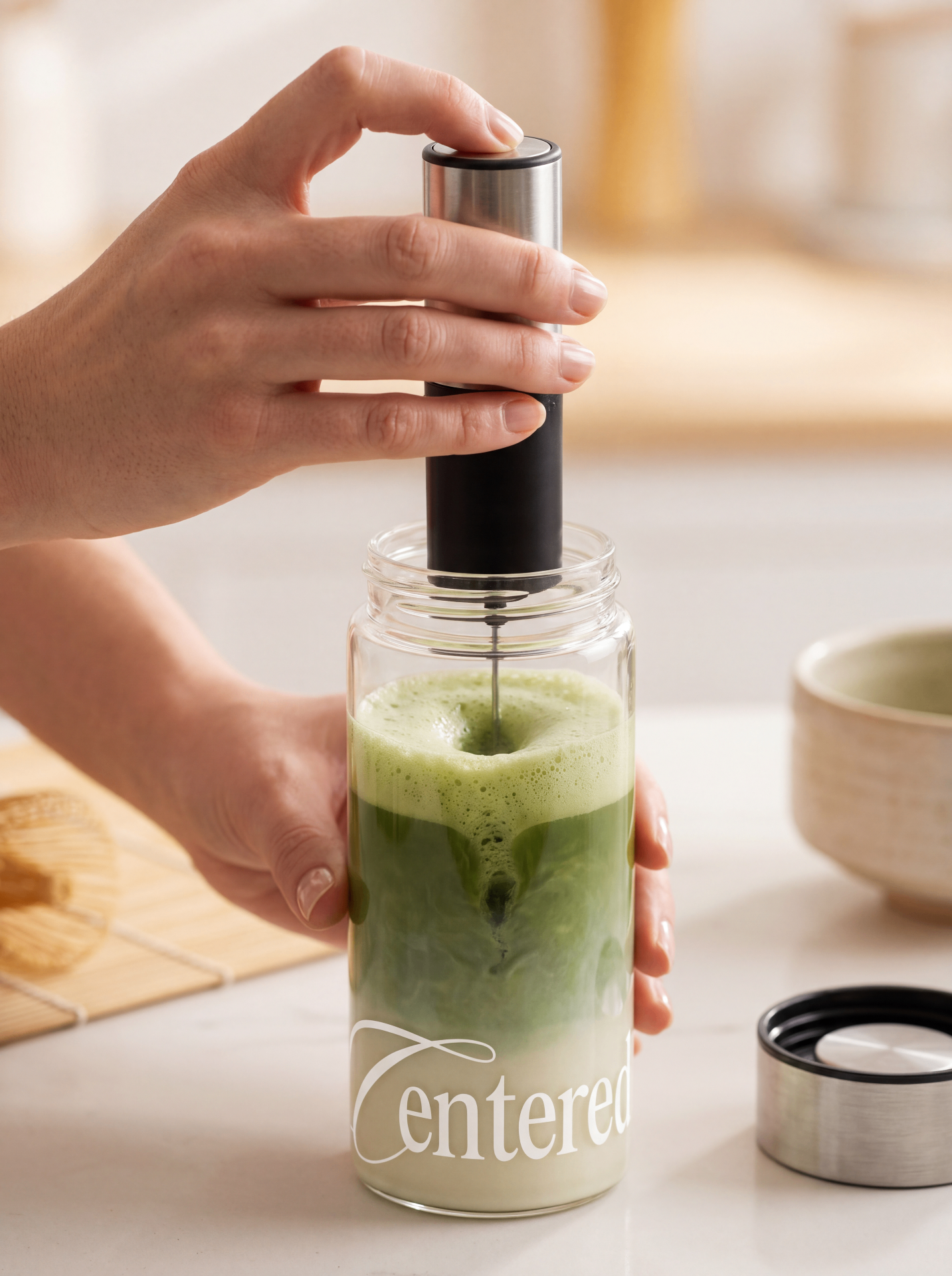 3. Shake or froth the bottle.